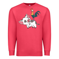 Cardinal hei hei rooster and pig funny cartoon Premium Sweatshirt - artisFamous