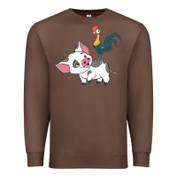 Chestnut hei hei rooster and pig funny cartoon Premium Sweatshirt - artisFamous