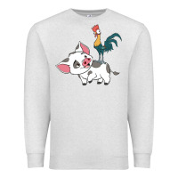 Oatmeal Heather hei hei rooster and pig funny cartoon Premium Sweatshirt - artisFamous