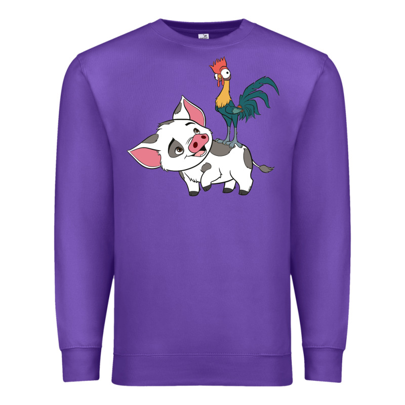 Hei Hei Rooster And Pig Funny Cartoon Premium Sweatshirt by artisFamous | Teevron
