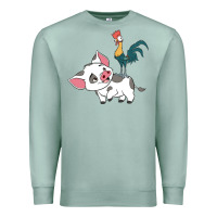 Seafoam hei hei rooster and pig funny cartoon Premium Sweatshirt - artisFamous