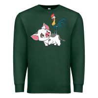 Sports Green hei hei rooster and pig funny cartoon Premium Sweatshirt - artisFamous