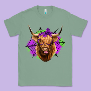 Halloween Highland Cow Classic Tee Designed By Jasminsmagicworld