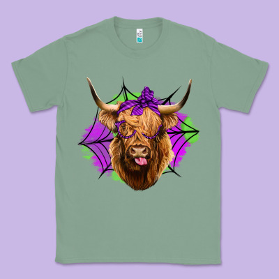 Halloween Highland Cow Classic Tee Designed By Jasminsmagicworld