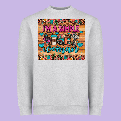 I'm A Simple Woman Heavyweight Sweatshirt Designed By Jahusdesignshop