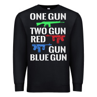 Black one gun two gun red gun blue gun Premium Sweatshirt - artisFamous