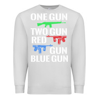 Dove Grey one gun two gun red gun blue gun Premium Sweatshirt - artisFamous