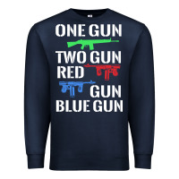 Navy one gun two gun red gun blue gun Premium Sweatshirt - artisFamous