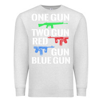 Oatmeal Heather one gun two gun red gun blue gun Premium Sweatshirt - artisFamous