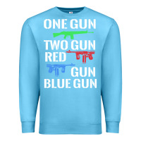 Ocean Blue one gun two gun red gun blue gun Premium Sweatshirt - artisFamous