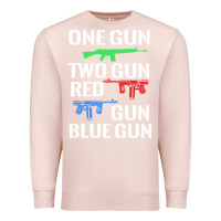 Pale Pink one gun two gun red gun blue gun Premium Sweatshirt - artisFamous