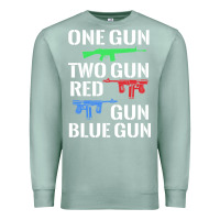 Seafoam one gun two gun red gun blue gun Premium Sweatshirt - artisFamous