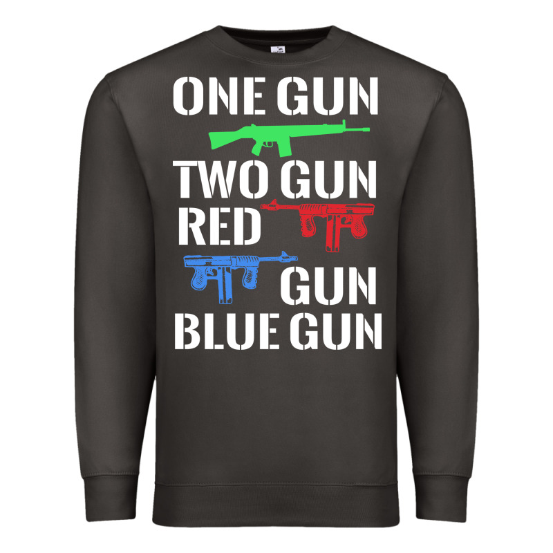 One Gun Two Gun Red Gun Blue Gun Premium Sweatshirt by artisFamous | Teevron