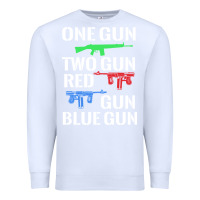 White one gun two gun red gun blue gun Premium Sweatshirt - artisFamous