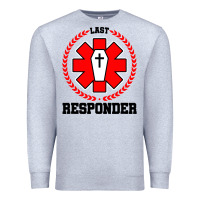 Heather Grey morgue embalmer funeral director mortician Premium Sweatshirt - artisFamous