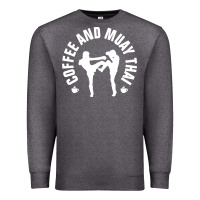 Charcoal Heather caffè e muay thai divertente Premium Sweatshirt - artisFamous