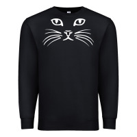 Black cat face Premium Sweatshirt - artisFamous