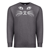 Charcoal Heather cat face Premium Sweatshirt - artisFamous