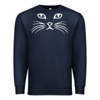 Navy cat face Premium Sweatshirt - artisFamous