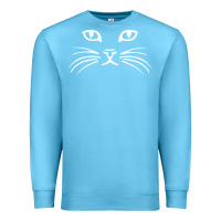 Ocean Blue cat face Premium Sweatshirt - artisFamous