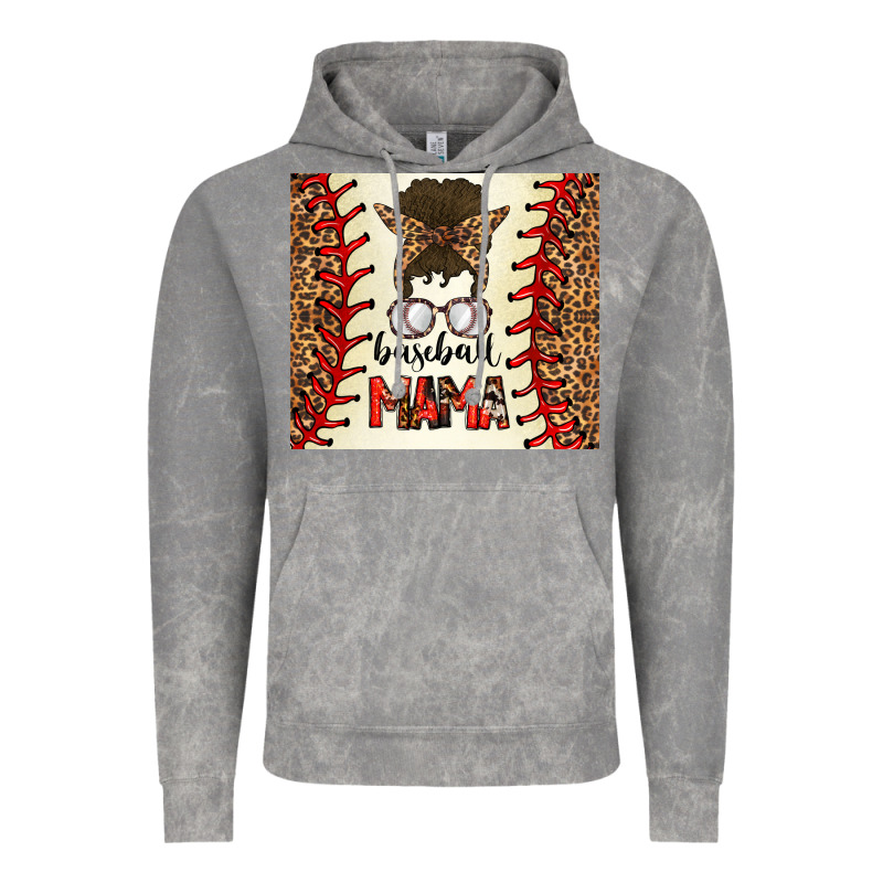 Baseball Mom Messy Bun Vintage Hoodie by CowhideDigitalArt | Teevron