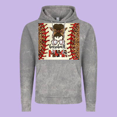 Baseball Mom Messy Bun Vintage Hoodie Designed By Cowhidedigitalart