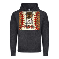 Vintage Black Baseball Mom Messy Bun Vintage Hoodie - CowhideDigitalArt
