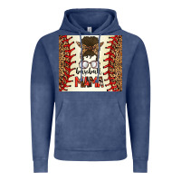 Vintage Denim Baseball Mom Messy Bun Vintage Hoodie - CowhideDigitalArt