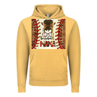 Vintage Mustard Baseball Mom Messy Bun Vintage Hoodie - CowhideDigitalArt