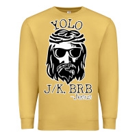 Antique Gold funny jesus easter yolo jk brb Premium Sweatshirt - artisFamous