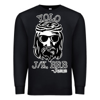 Black funny jesus easter yolo jk brb Premium Sweatshirt - artisFamous