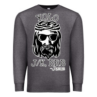 Charcoal Heather funny jesus easter yolo jk brb Premium Sweatshirt - artisFamous