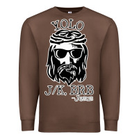 Chestnut funny jesus easter yolo jk brb Premium Sweatshirt - artisFamous