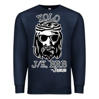 Navy funny jesus easter yolo jk brb Premium Sweatshirt - artisFamous