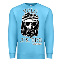 Ocean Blue funny jesus easter yolo jk brb Premium Sweatshirt - artisFamous