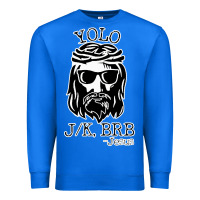 True Royal funny jesus easter yolo jk brb Premium Sweatshirt - artisFamous