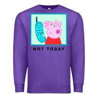 Purple peppa pig not today Premium Sweatshirt - artisFamous