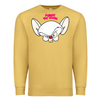 Antique Gold pinky and the brain big face Premium Sweatshirt - artisFamous