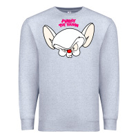 Heather Grey pinky and the brain big face Premium Sweatshirt - artisFamous