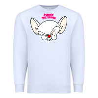 White pinky and the brain big face Premium Sweatshirt - artisFamous