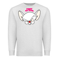 Oatmeal Heather pinky and the brain big face Premium Sweatshirt - artisFamous