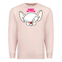Pale Pink pinky and the brain big face Premium Sweatshirt - artisFamous