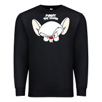 Black pinky and the brain big face Premium Sweatshirt - artisFamous