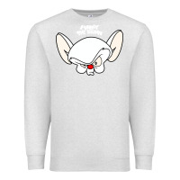 Oatmeal Heather pinky and the brain big face Premium Sweatshirt - artisFamous