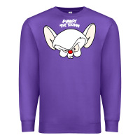 Purple pinky and the brain big face Premium Sweatshirt - artisFamous