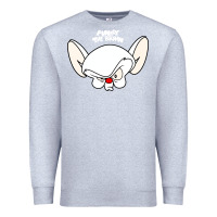 Heather Grey pinky and the brain big face Premium Sweatshirt - artisFamous