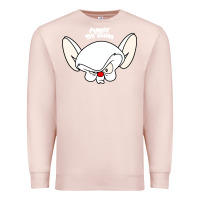 Pale Pink pinky and the brain big face Premium Sweatshirt - artisFamous