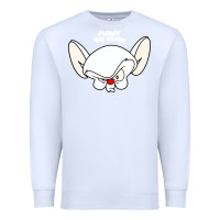 White pinky and the brain big face Premium Sweatshirt - artisFamous