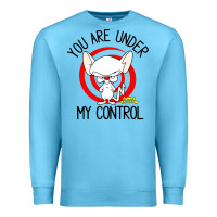 Ocean Blue pinky and the brain you are under my control Premium Sweatshirt - artisFamous