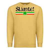 Antique Gold slainte shirt irish cheers toast shamrock Premium Sweatshirt - artisFamous